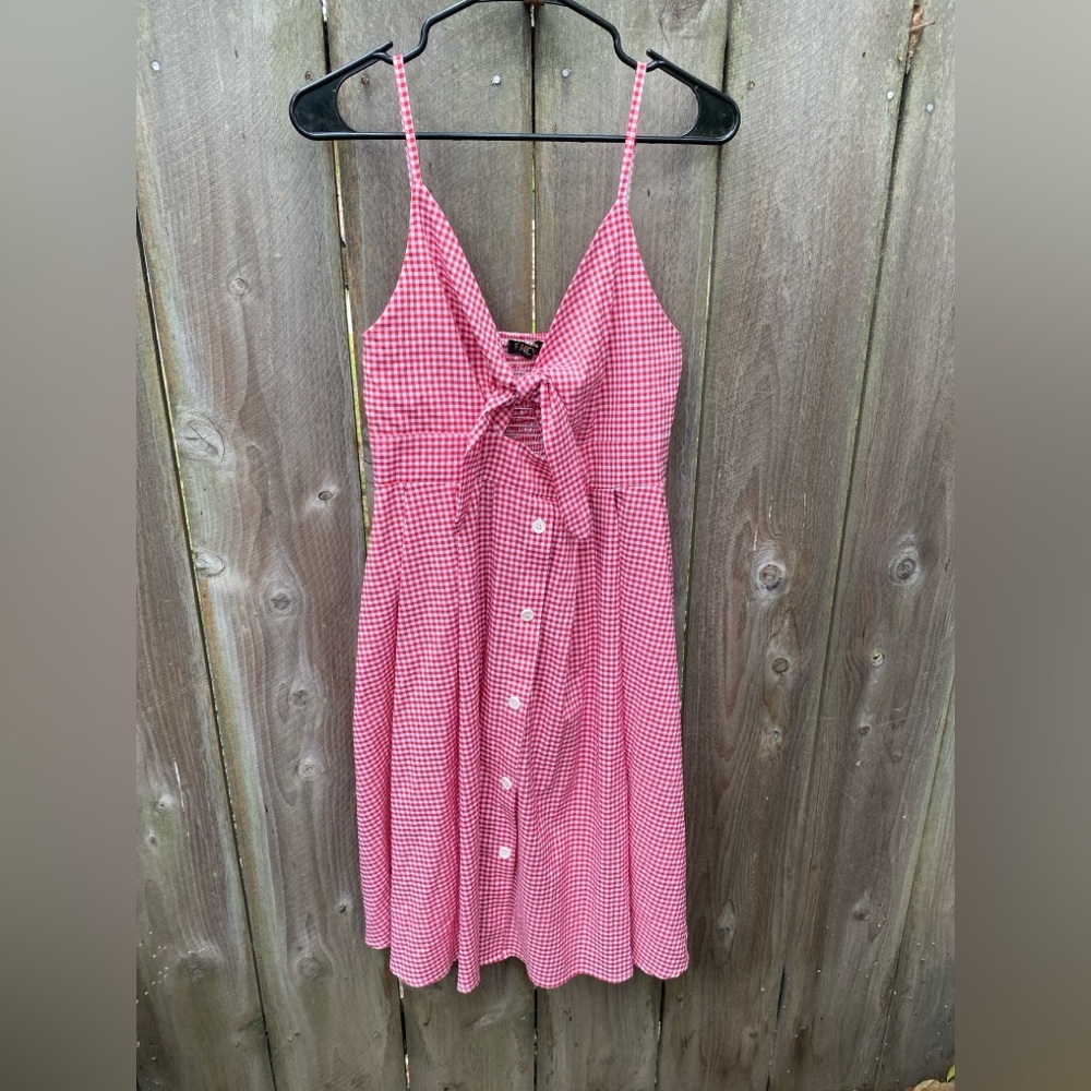 Vintage Fancyinn Red Check Button Front Dress XL - Picture 2 of 6